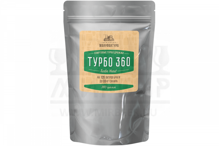 Спиртовые турбо дрожжи Домашняя Мануфактура "Турбо 360 Turbo yeast", 360 г